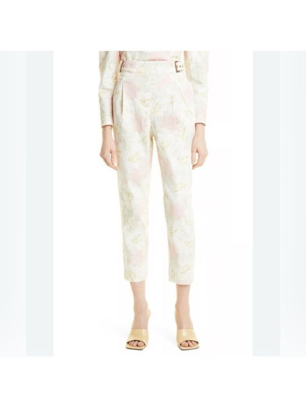 Ted Baker London Aphraa Floral Print Buckle Waist Band Tapered Trouser - Picture 6 of 12